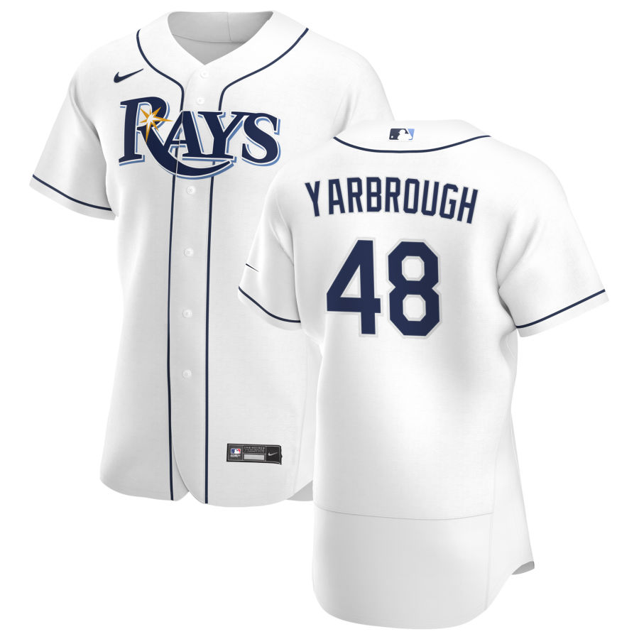Tampa Bay Rays #48 Ryan Yarbrough Men Nike White Home 2020 Authentic Player MLB Jersey
